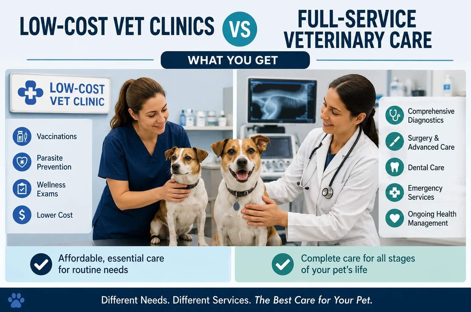 Low-Cost Vet Clinics vs Full-Service Veterinary Care: What You Get